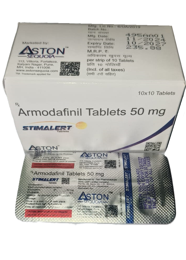 StimAlert Armodafinil Tablets 50mg | Box (100 Tabs) | Aston Sequoia